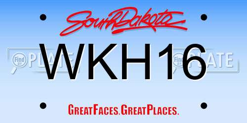 WKH16 South Dakota License Plate