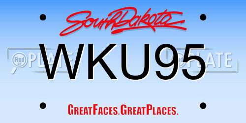 WKU95 South Dakota License Plate