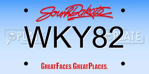 WKY82 South Dakota License Plate