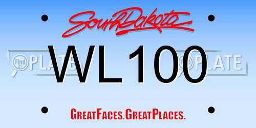 WL100 South Dakota License Plate