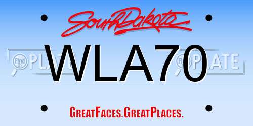 WLA70 South Dakota License Plate