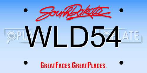 WLD54 South Dakota License Plate