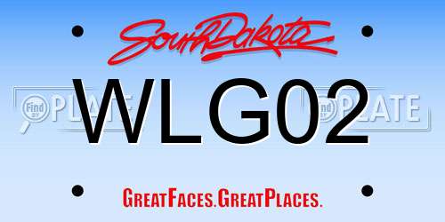 WLG02 South Dakota License Plate