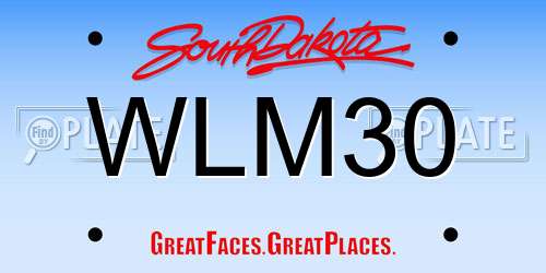 WLM30 South Dakota License Plate