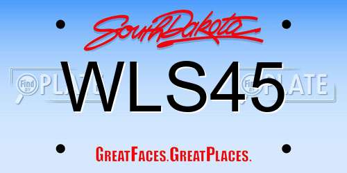 WLS45 South Dakota License Plate
