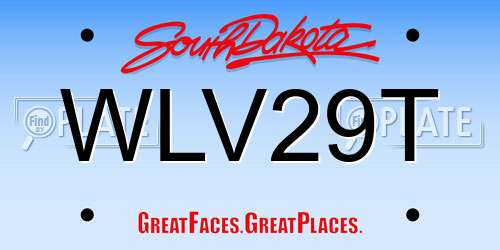 WLV29T South Dakota License Plate