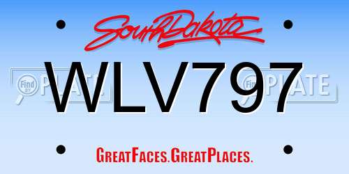 WLV797 South Dakota License Plate