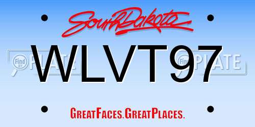 WLVT97 South Dakota License Plate