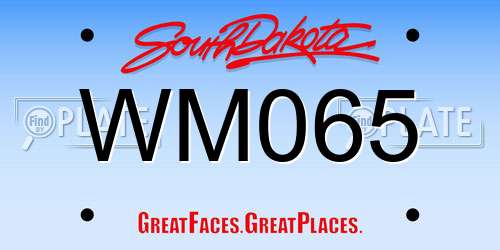 WM065 South Dakota License Plate