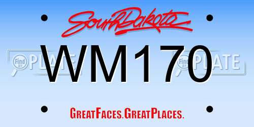 WM170 South Dakota License Plate