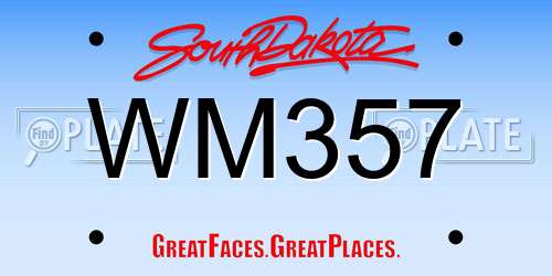 WM357 South Dakota License Plate