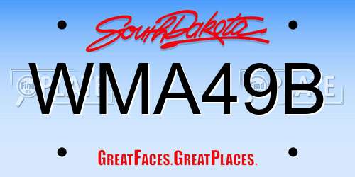 WMA49B South Dakota License Plate