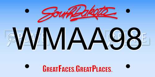 WMAA98 South Dakota License Plate