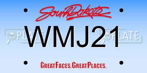 WMJ21 South Dakota License Plate