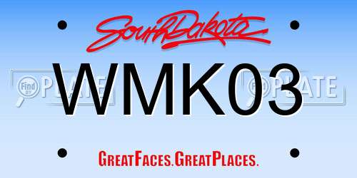 WMK03 South Dakota License Plate