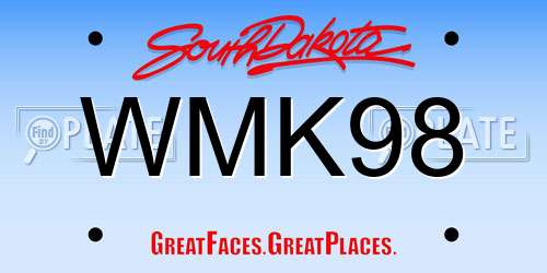 WMK98 South Dakota License Plate