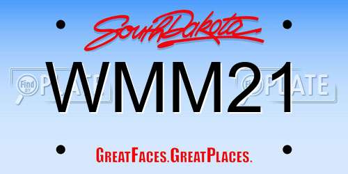 WMM21 South Dakota License Plate