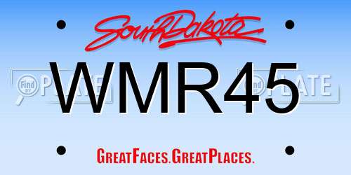 WMR45 South Dakota License Plate
