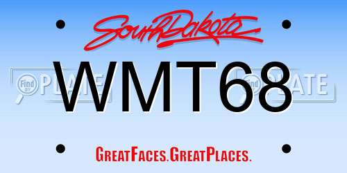 WMT68 South Dakota License Plate
