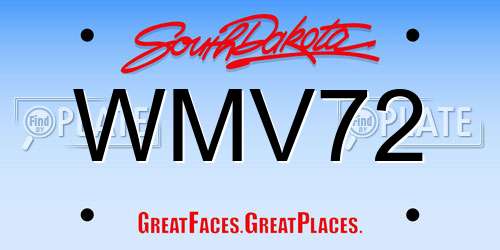 WMV72 South Dakota License Plate