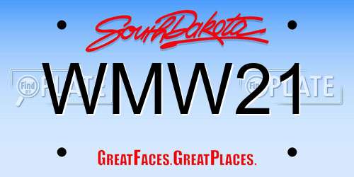 WMW21 South Dakota License Plate