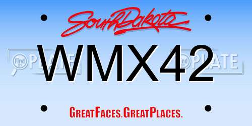 WMX42 South Dakota License Plate
