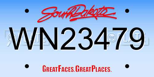 WN23479 South Dakota License Plate