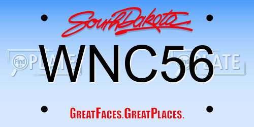 WNC56 South Dakota License Plate