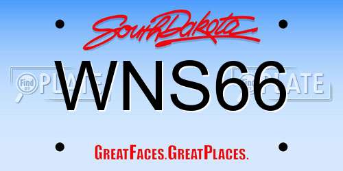 WNS66 South Dakota License Plate