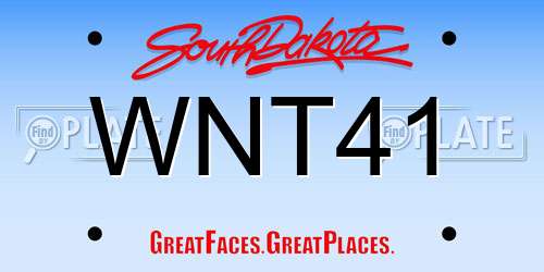 WNT41 South Dakota License Plate