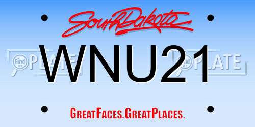 WNU21 South Dakota License Plate