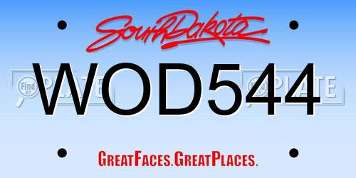 WOD544 South Dakota License Plate