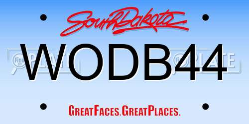 WODB44 South Dakota License Plate