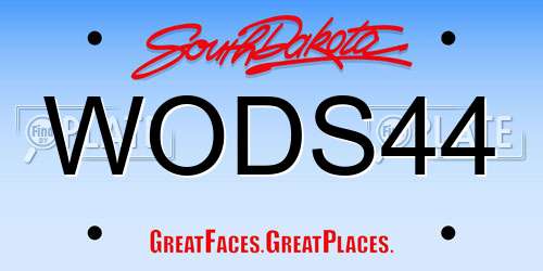 WODS44 South Dakota License Plate