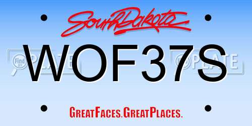 WOF37S South Dakota License Plate