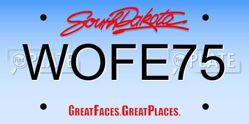 WOFE75 South Dakota License Plate