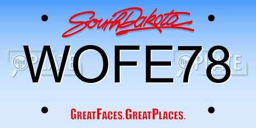 WOFE78 South Dakota License Plate
