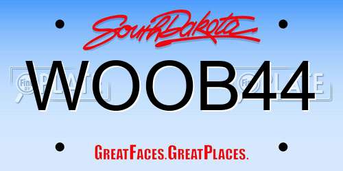 WOOB44 South Dakota License Plate