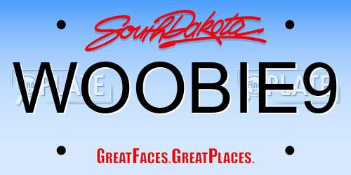 WOOBIE9 South Dakota License Plate