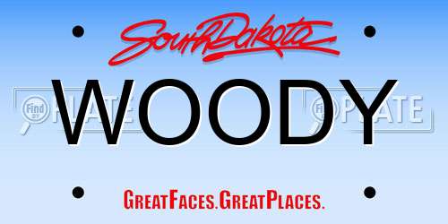 WOODY South Dakota License Plate