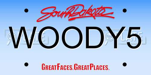 WOODY5 South Dakota License Plate