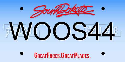 WOOS44 South Dakota License Plate