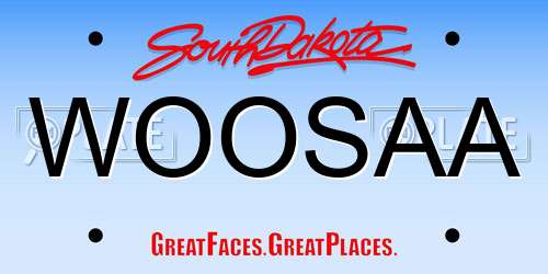 WOOSAA South Dakota License Plate