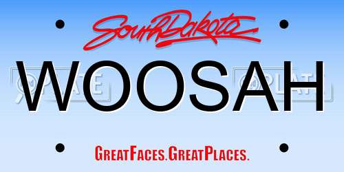 WOOSAH South Dakota License Plate