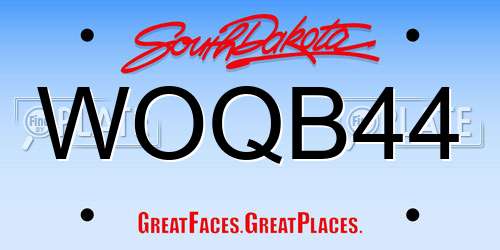 WOQB44 South Dakota License Plate