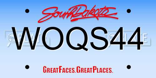 WOQS44 South Dakota License Plate