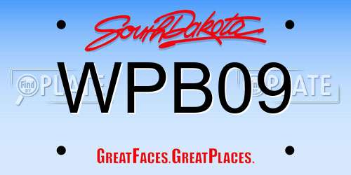 WPB09 South Dakota License Plate