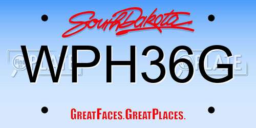 WPH36G South Dakota License Plate