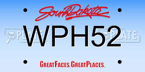 WPH52 South Dakota License Plate