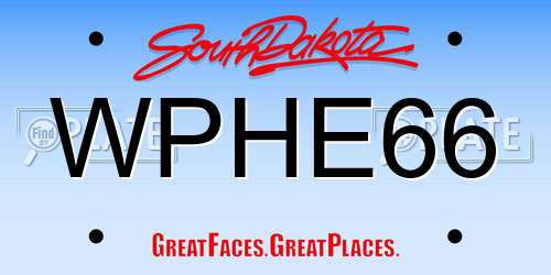 WPHE66 South Dakota License Plate